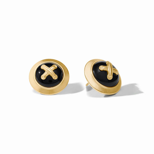 Julie Vos - Earrings - Essex Stud - Obsidian Black