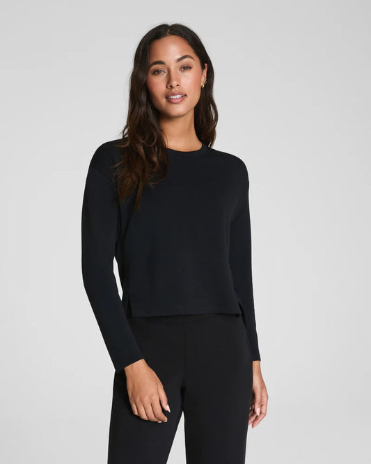 Spanx - Top - Air Essentials Long Sleeve Side Slit - Very Black - Findlay Rowe Designs