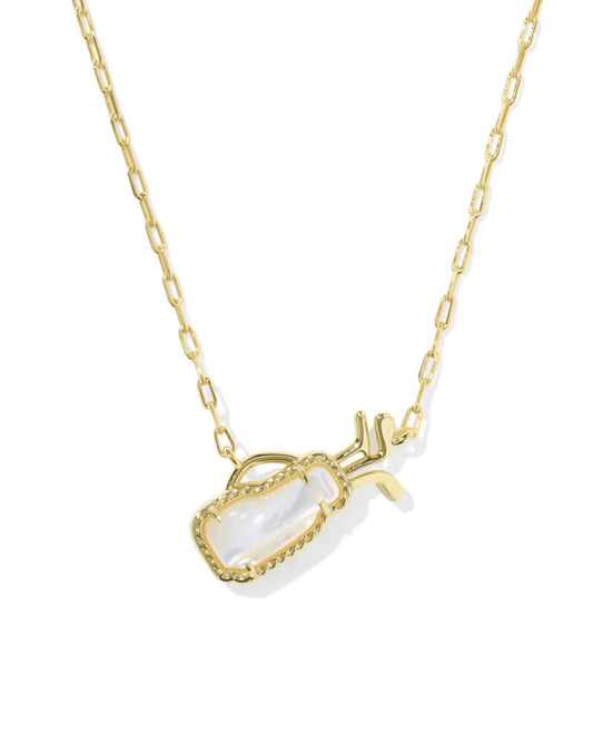 Kendra Scott - Necklace - Golf Gold Short Pendant - Mother of Pearl