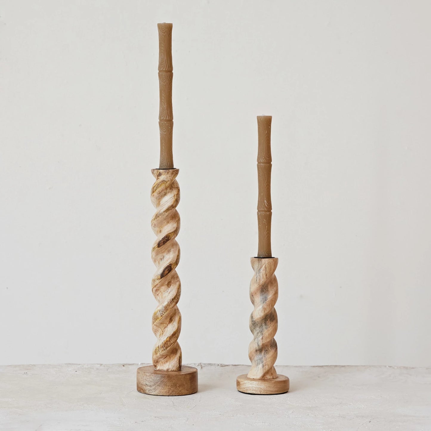 Taper Holder - Twisted Mango Wood