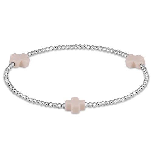 Enewton - Signature Cross Sterling 3mm Bead Bracelet - Off-White - Findlay Rowe Designs