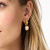 Julie Vos -Nassau Hoop & Charm Earring in Iridescent Clear Crystal - Findlay Rowe Designs