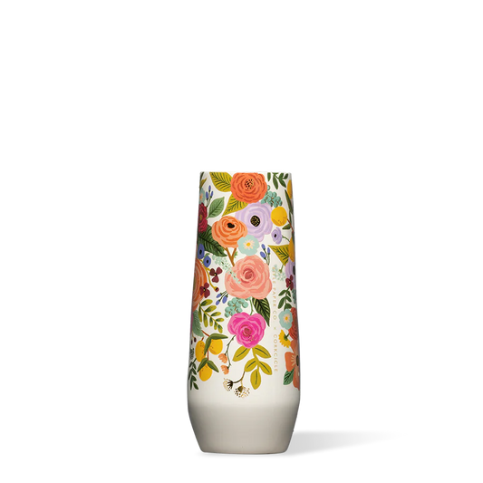 Corkcicle -  7oz Stemless  Flute - Rifle Paper Co. Garden Party - Findlay Rowe Designs