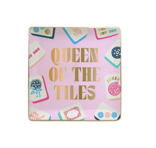 Soiree Sister - Ceramic Trinket Tray - Mahjong Queen of the Tiles - Findlay Rowe Designs