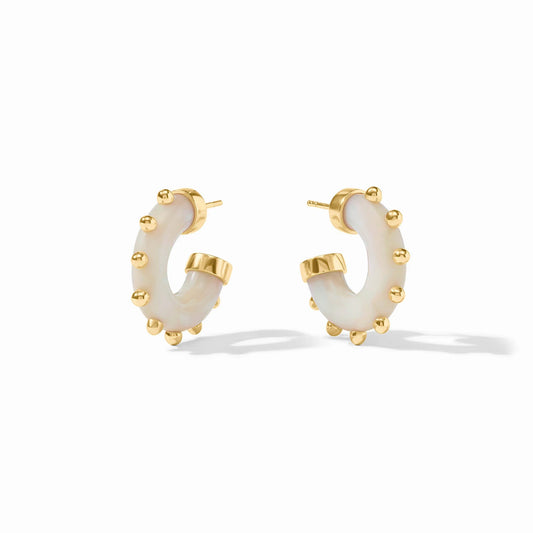 Julie Vos - Earrings - Colette Hoop - Alabaster - Small - Findlay Rowe Designs