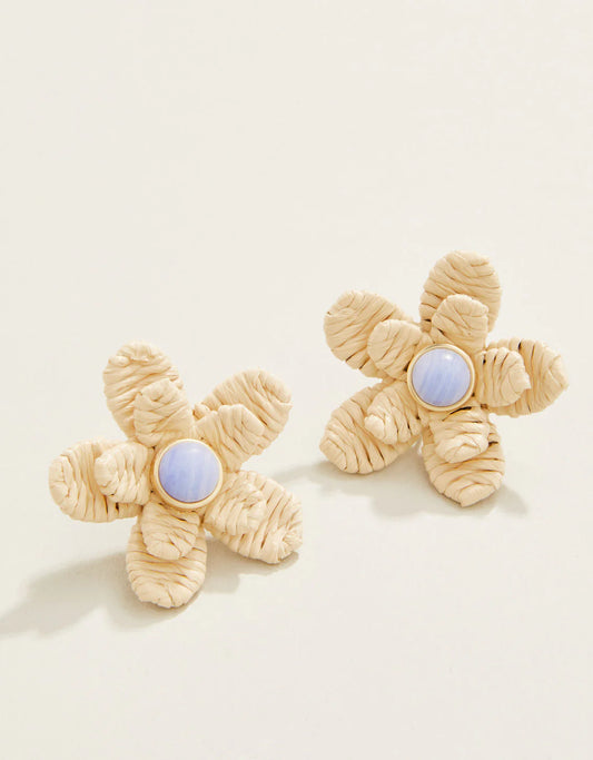Spartina- Sweet Straw Flower Earrings - Findlay Rowe Designs