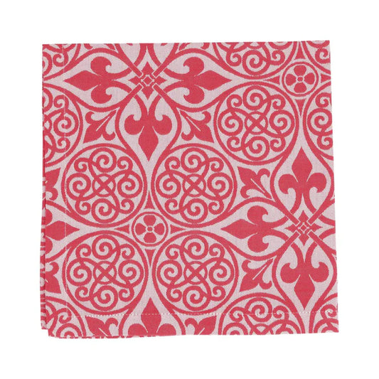 Vietri - Cloth Napkins - Damask Red - Set of 4