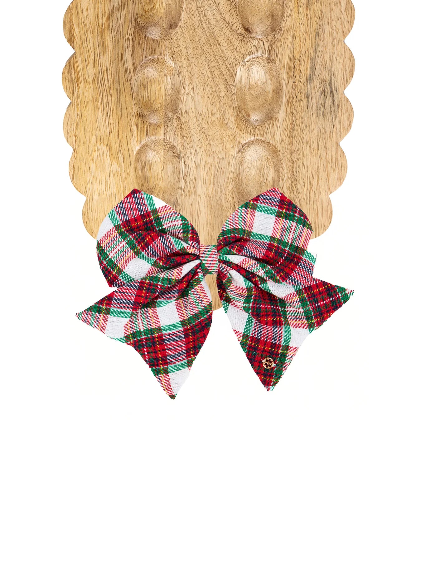 Mary Square - Magnetic Fabric Bow - Holiday Plaid