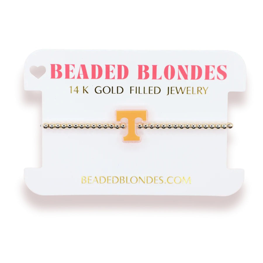 Beaded Blondes - Bracelet - Collegiate Charm - On Gold