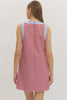 Entro - Dress - Mini Sleeveless Gingham Split Neck - Red - Findlay Rowe Designs
