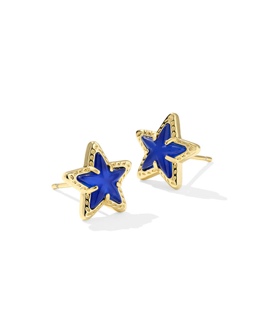 Kendra Scott - Earring - Cassidy Star Stud - Gold Cobalt Blue Illusion - Findlay Rowe Designs