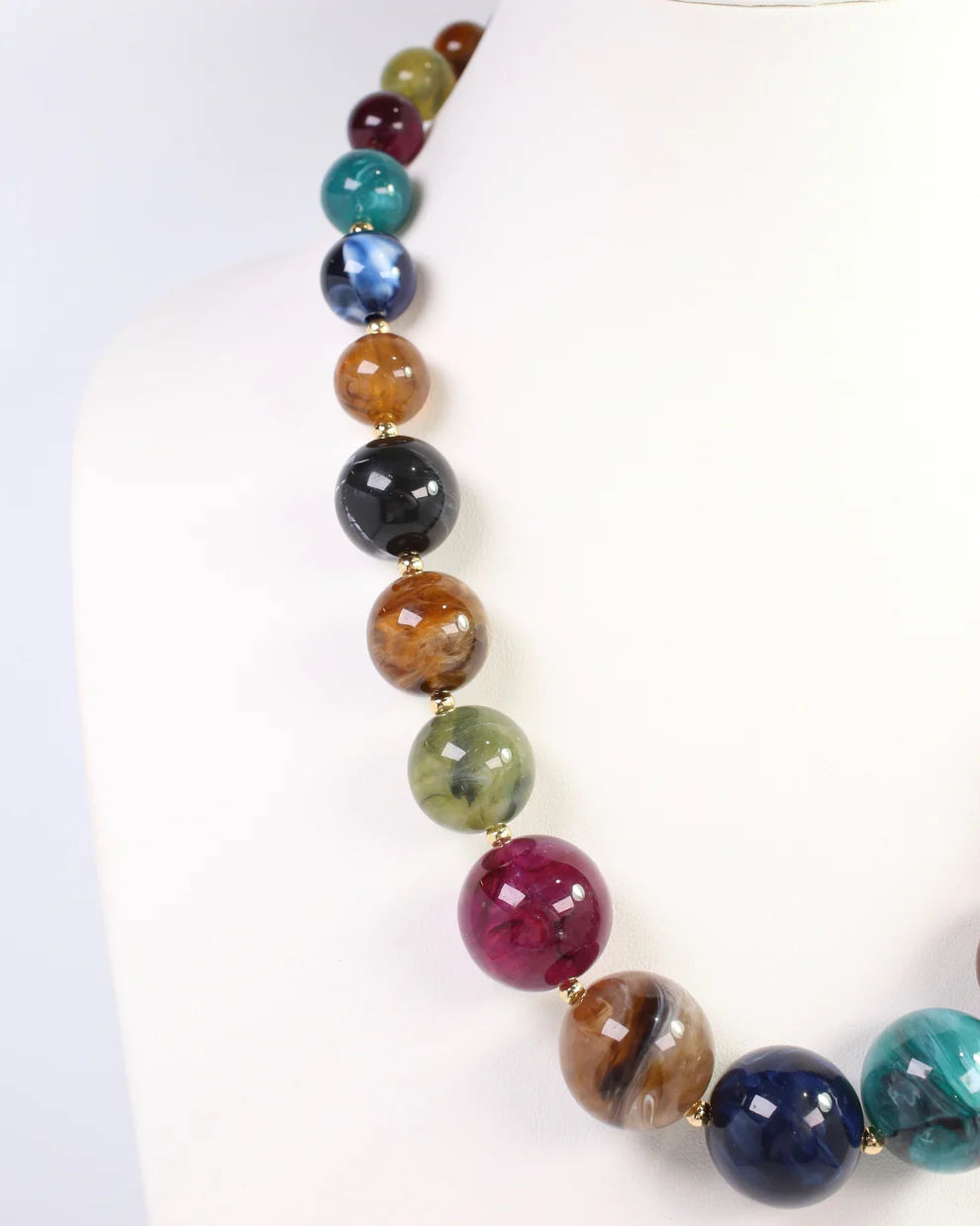 Caroline Hill - Necklace - Cambridge Chunky Marble - Dark Multi - Findlay Rowe Designs