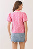 Top - Floral Ruffled Trim - Pink - Findlay Rowe Designs