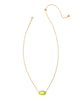 Kendra Scott - Elisa Color Burst Frame Short Pendant Necklace - Gold Chartreuse Magnesite - Findlay Rowe Designs
