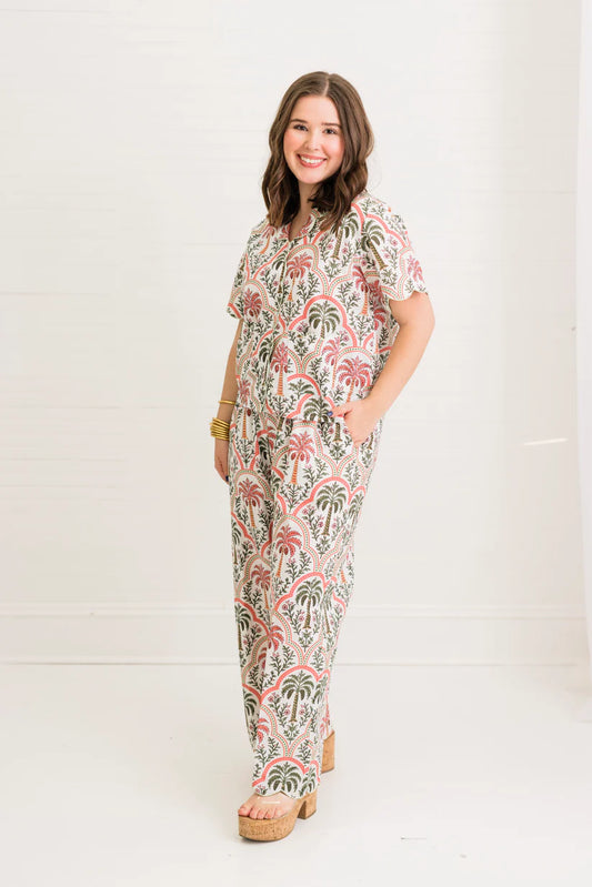 Heart of Grace - Henley PJ Pant Set - Palma Rosa - Medium