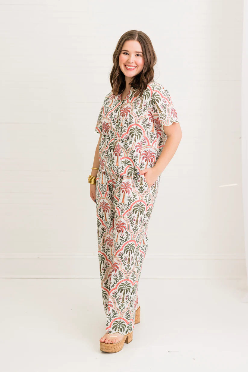 Heart of Grace - Henley PJ Pant Set - Palma Rosa - Medium