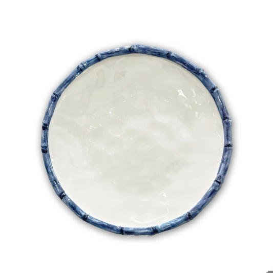 Beatriz Ball - Salad Plate -  VIDA Bamboo - White and Blue - Findlay Rowe Designs