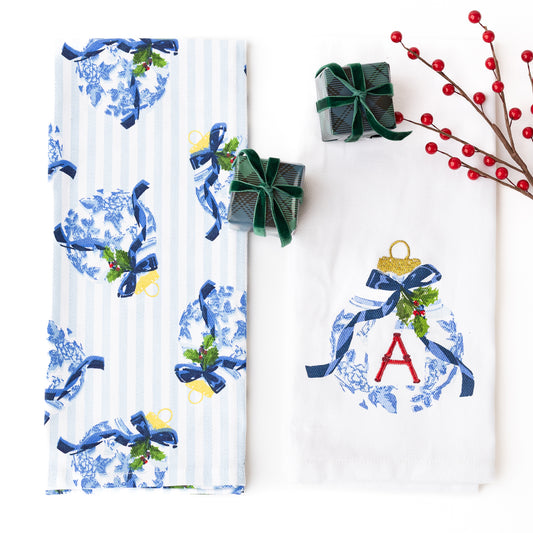 8 Oak Lane - Towel - Holiday Chinoiserie Initial - Set 2 - Findlay Rowe Designs