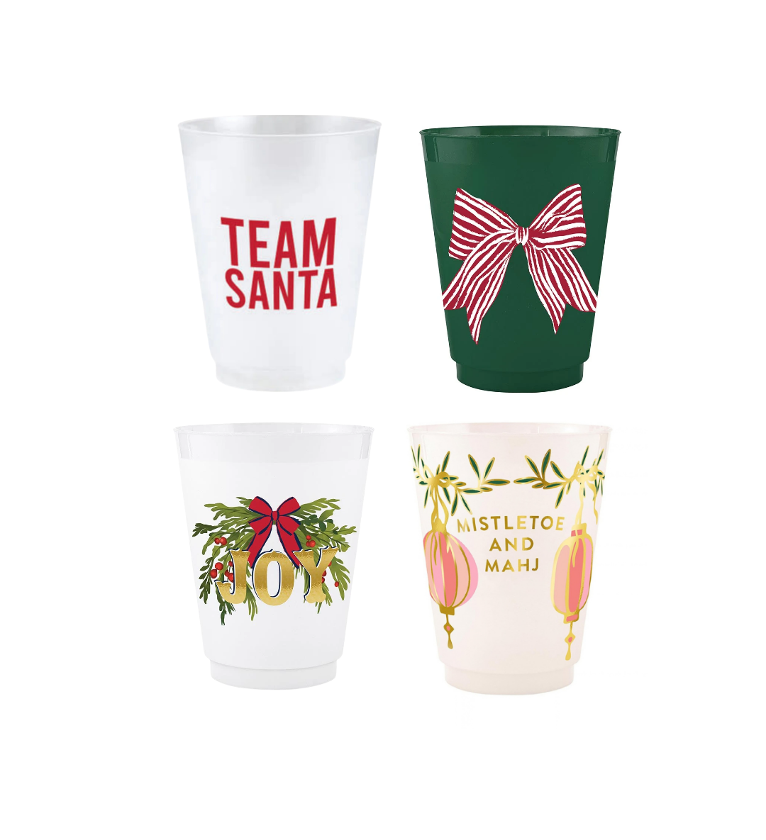Frosted Party Cups - Christmas - Set 8 - Findlay Rowe Designs