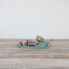 Decorative Metal Tray - Gold Finish Bows - Aqua - Findlay Rowe Designs
