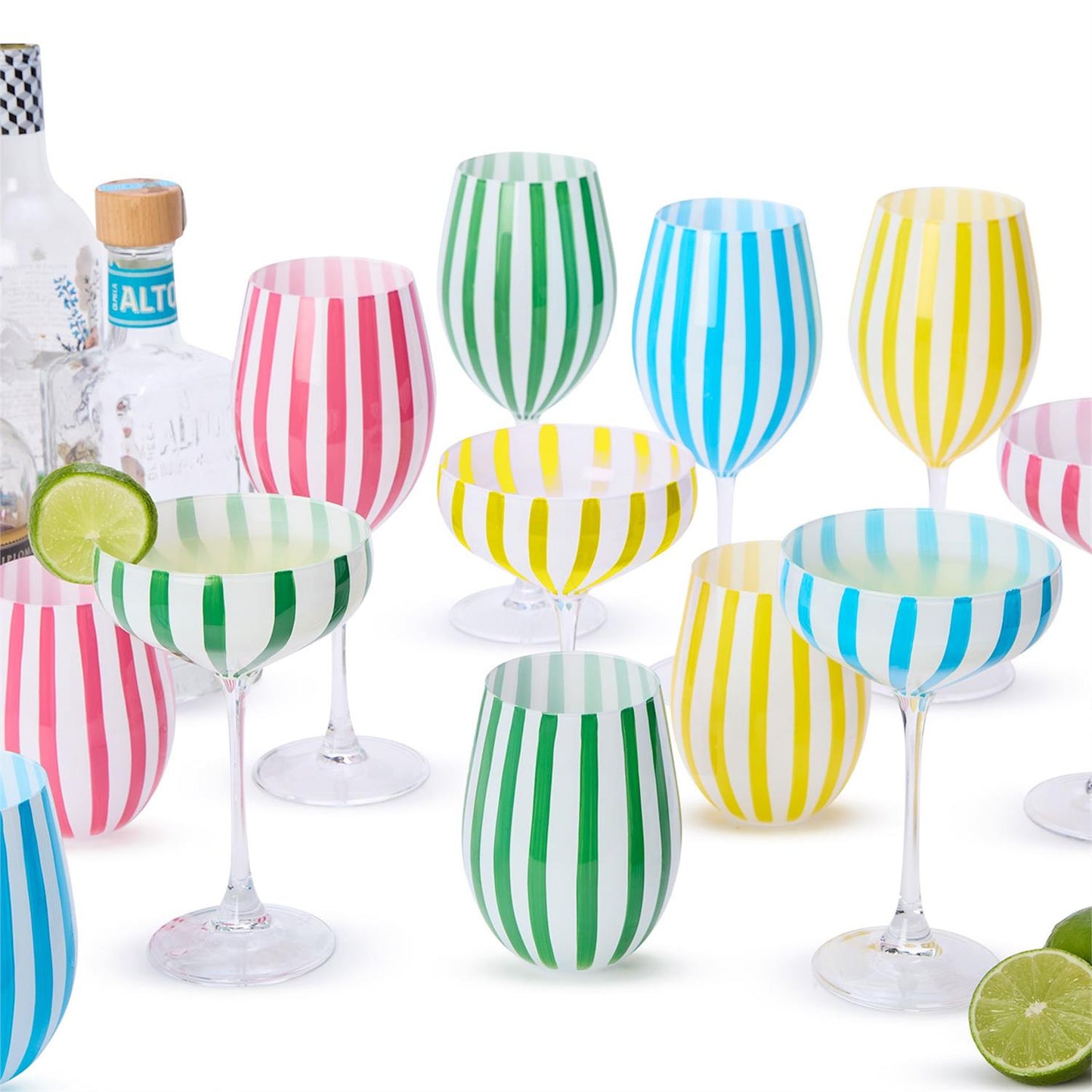 Stemless Wine - 16oz Celebration Stripe - Findlay Rowe Designs