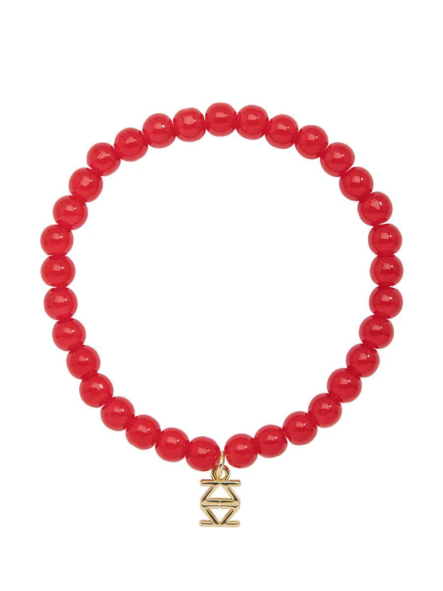Bracelet - Small Glass Bead Stretch - Red - Findlay Rowe Designs