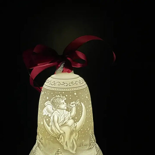 Ornament - Village Scene with Angel Bell LED