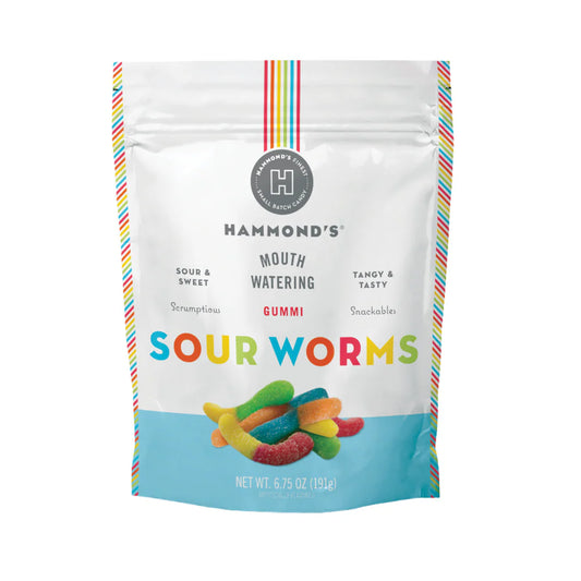 Hammonds Candies - Sour Gummi Worms - 6.75oz - Findlay Rowe Designs