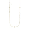 Natalie Wood - Adorned Pearl Logo Station Necklace in Gold - Findlay Rowe Designs