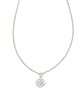 Kendra Scott -Dira Crystal Short Pendant Necklace Silver White Crystal