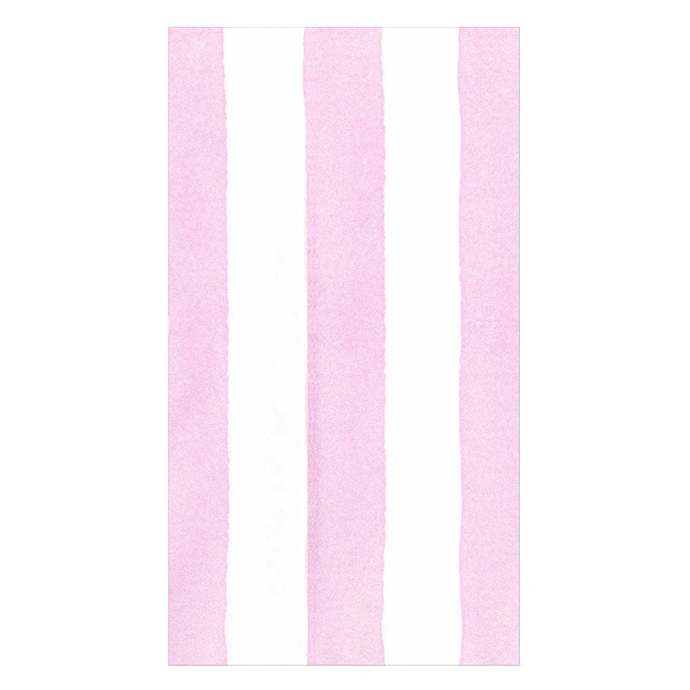 Caspari - Guest Towel Napkin - Cafe Stripe Light Pink Paper Linen - Findlay Rowe Designs