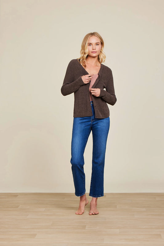 Barefoot Dreams - CozyChic Ultra Lite® Ribbed Button Cardigan - Java - Findlay Rowe Designs