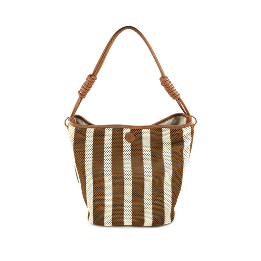 B&C Bags - Lisboa Bag - Tan Stripe Reversible - Findlay Rowe Designs