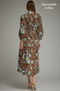 Entro - Dress - Midi Long Sleeve Tiered Skirt - Olive Floral - Findlay Rowe Designs