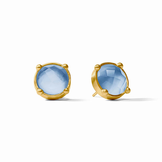 Julie Vos - Earring - Honey Stud - Iridescent Chalcedony Blue - Findlay Rowe Designs