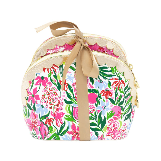 Lilly Pulitzer - Scallop Pouch Set - Glowing Gardens - Feeling Poppy - Findlay Rowe Designs