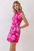 Dress - Mini  Damask Print - Fuchsia - Findlay Rowe Designs