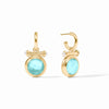 Julie Vos - Earring - Bamboo Hoop & Charm - Iridescent Bahamian Blue - Findlay Rowe Designs