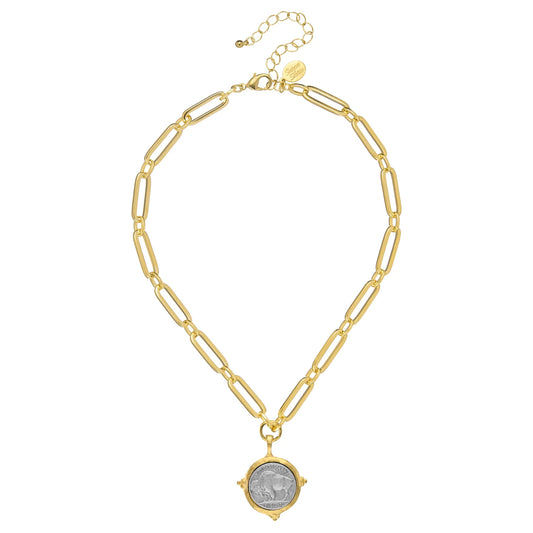 Susan Shaw - Necklace - Buffalo Nickel Mixed Link - Findlay Rowe Designs