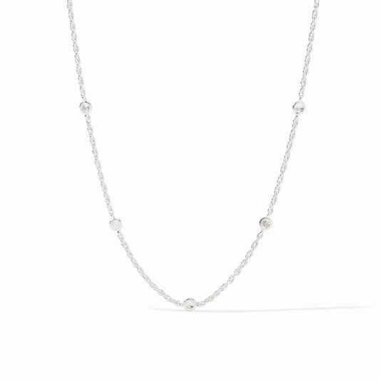 Julie Vos - Necklace - Celeste Delicate Station - Cubic Zirconia - Silver