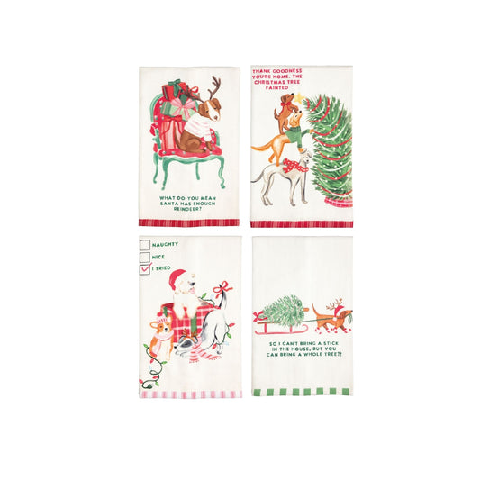 Mud Pie - Tea Towel - Christmas Pet - Pattern Hems - Findlay Rowe Designs