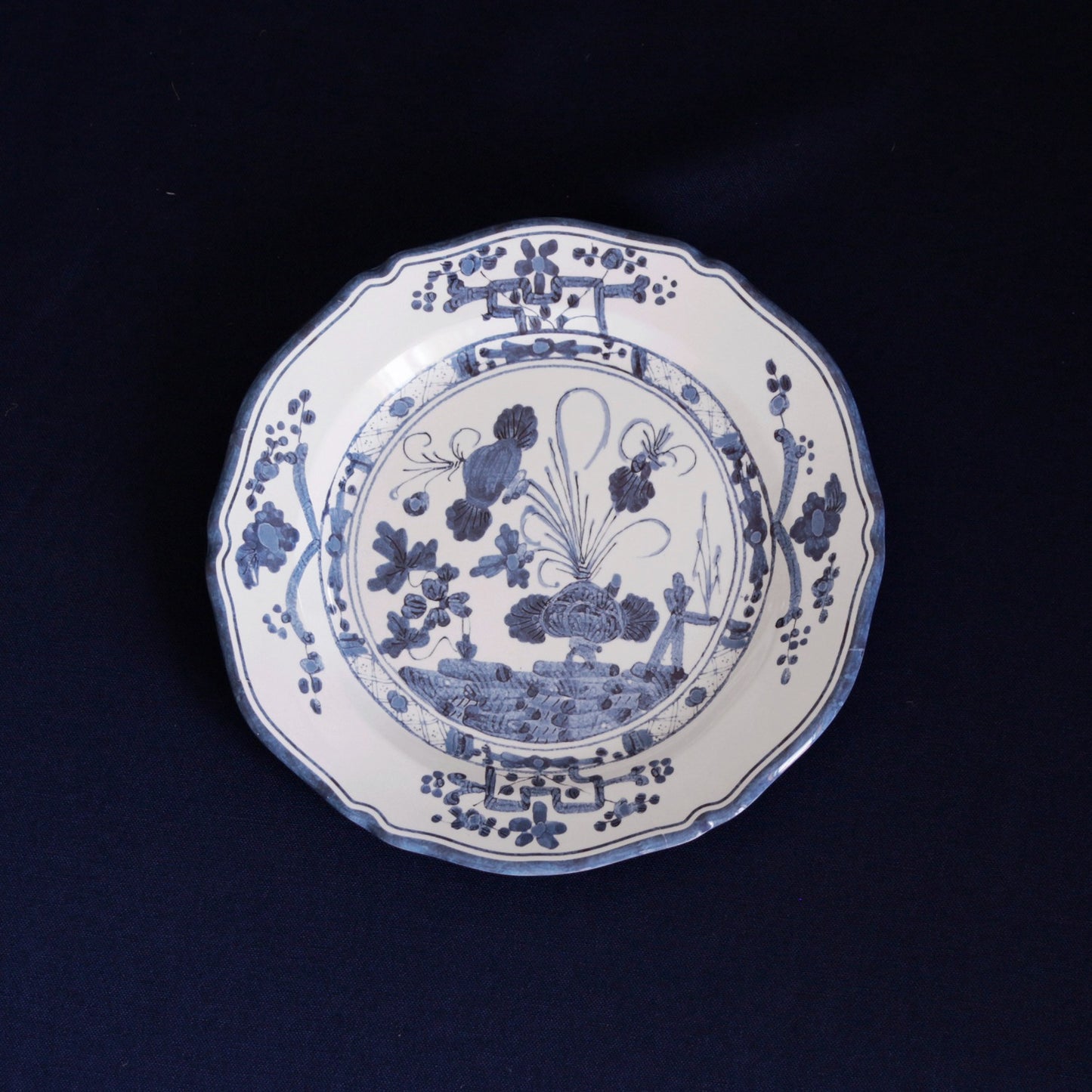 Beatriz Ball - VIDA Faenza Salad Plate - White and Blue - Findlay Rowe Designs