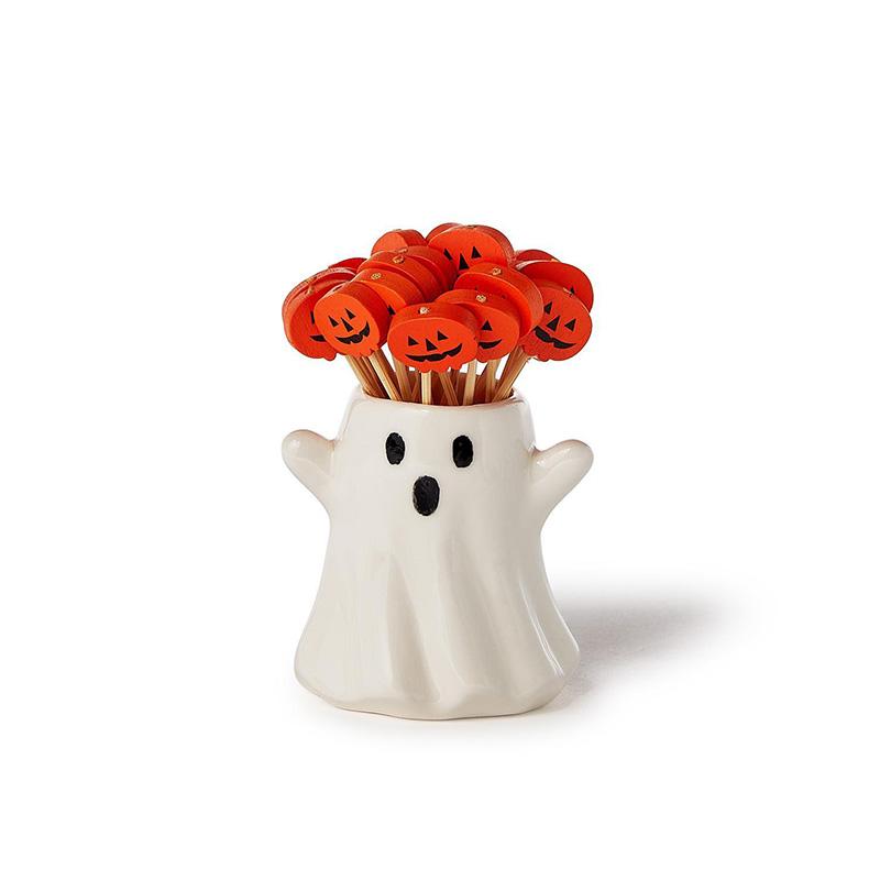 Toothpick Holder - Ghost - 20 Picks - Ghost or Pumpkin - Findlay Rowe Designs