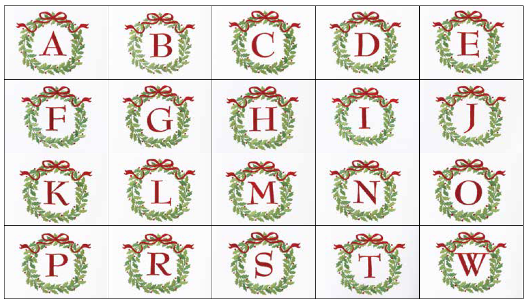 WREATH MONOGRAM TOWEL - Findlay Rowe Designs
