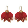 St Armands - Earrings - Garnet Gold Dipped Feather