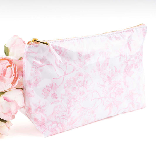 Cosmetic Case - Pink Bow Toile
