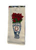 Hand Towels - Poinsettia Chinoiserie Vase - Initial