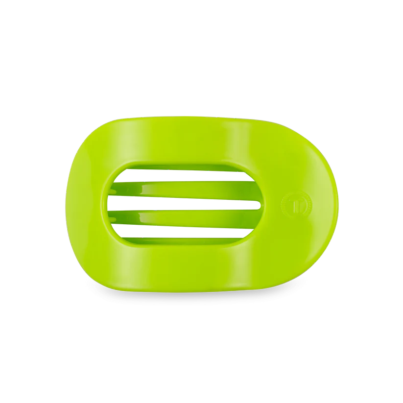 Teleties - Classic Medium Flat Round Hair Clip - Summer Brights Neon Green - Findlay Rowe Designs