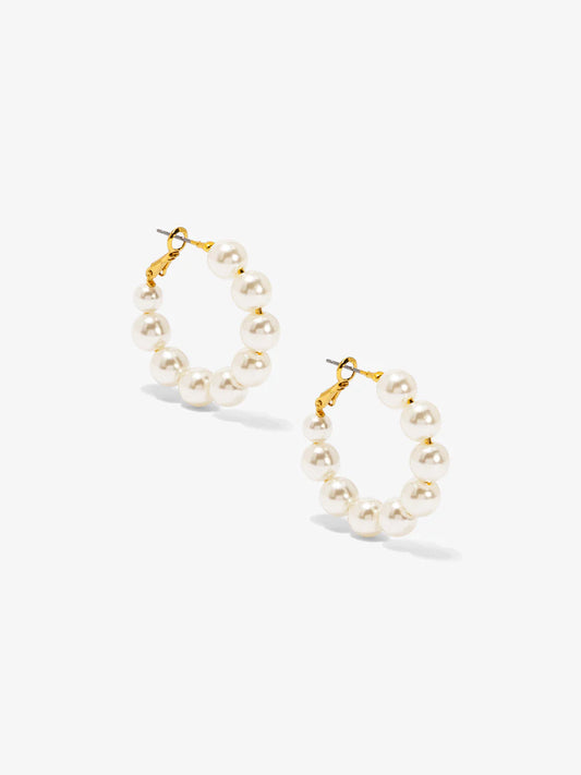Earring - Chunky Pearl Hoop