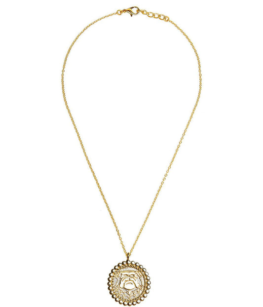 Lisi Lerch - Necklace - Bulldog Coin Charm - Gold - Findlay Rowe Designs